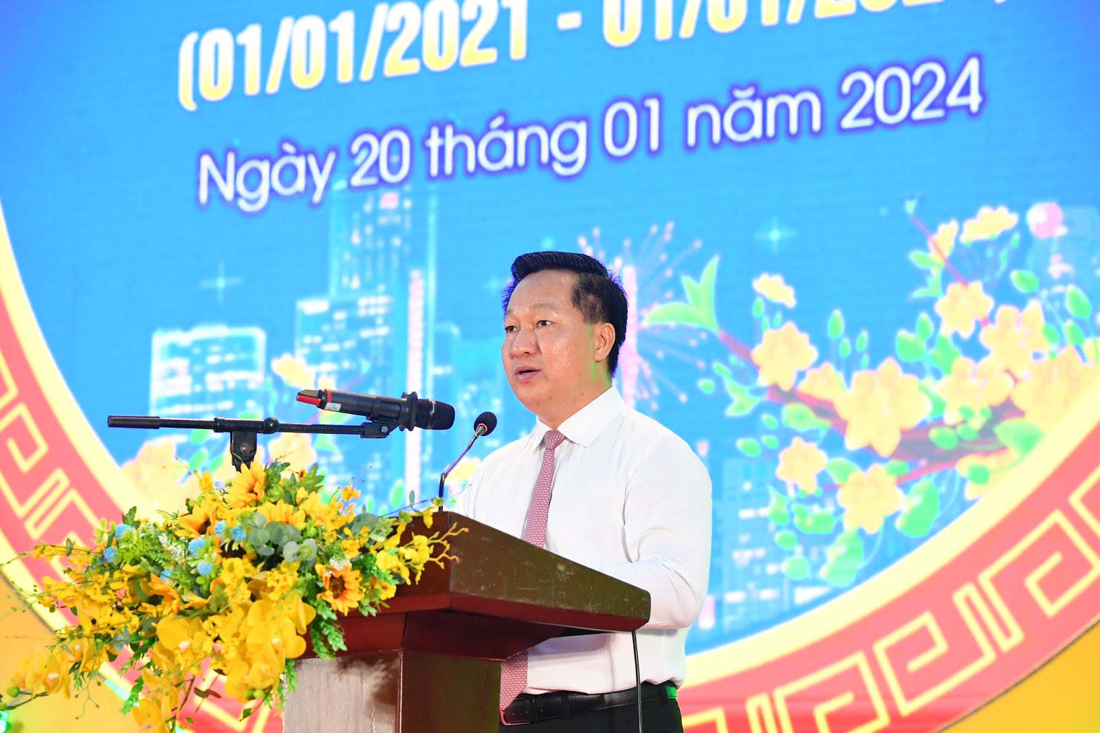 Chủ tịch UBND TP Thủ Đức Hoàng Tùng phát biểu tại chương trình kỷ niệm. (Ảnh: Việt Dũng).